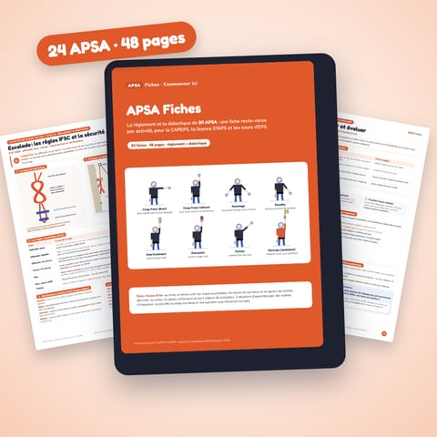 APSA Fiches — 24 fiches recto-verso : règlement, arbitrage et didactique de chaque APSA