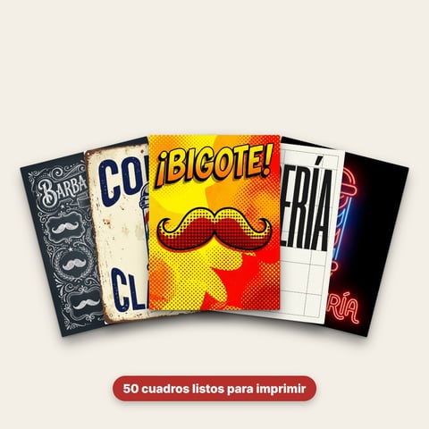 Pack Barber Deco — 50 cuadros para tu barbería