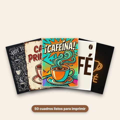 Pack Café Deco — 50 cuadros para tu cafetería