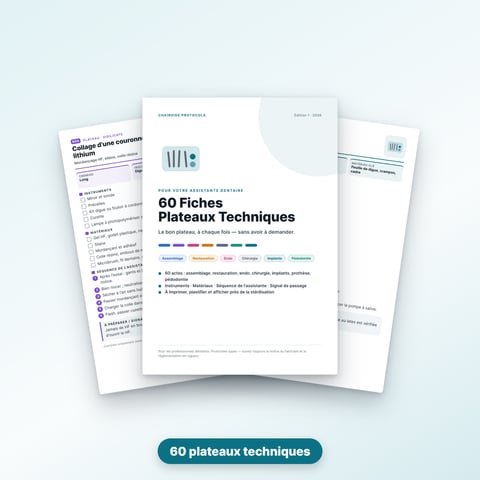 60 Fiches Plateaux Techniques pour que votre assistante prépare le bon plateau à chaque fois