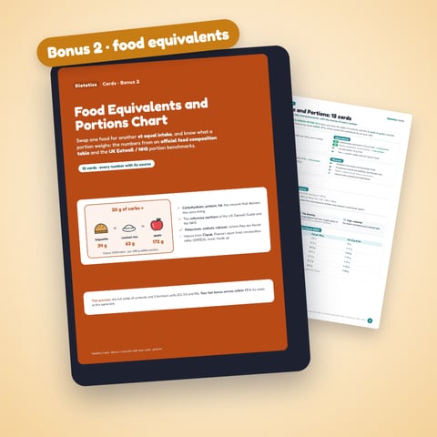 Bonus 2 · Food Equivalents and Portions Chart