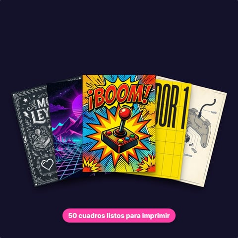Pack Gamer Deco — 50 cuadros para tu cuarto gamer