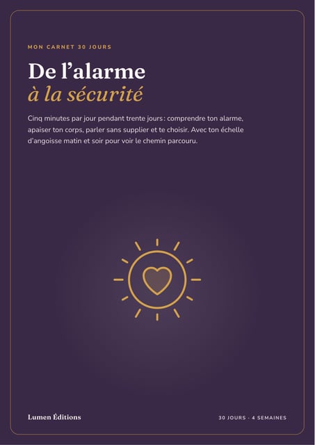 Mon carnet 30 jours — De l’alarme à la sécurité