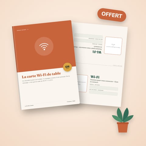 Bonus 3 · La carte Wi-Fi de table (chevalet QR)