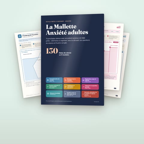 La Mallette Anxiété adultes — 130 fiches prêtes à imprimer