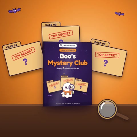 Boo's Mystery Club — 3 more printable mysteries for any weekend