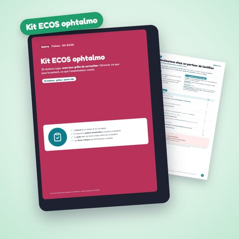 Kit ECOS ophtalmo : 12 stations types avec grille de correction