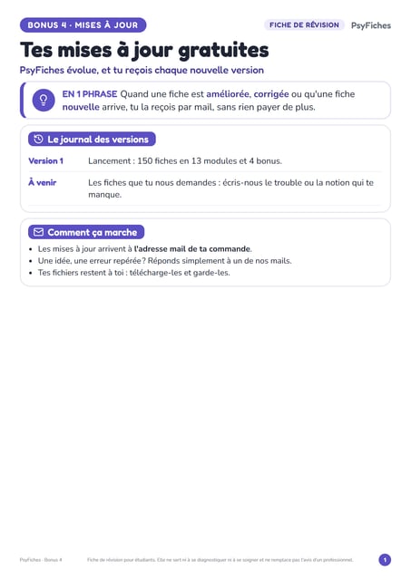 Bonus 4 — Mises à jour gratuites