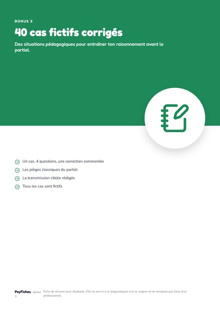 Bonus 3 — 40 cas fictifs corrigés