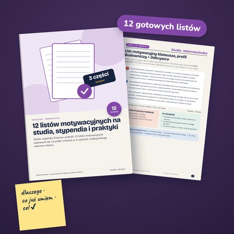 12 listów motywacyjnych na studia, stypendia i praktyki