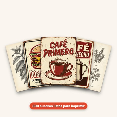 Taller de Cuadros — 300 diseños + guía para imprimir y vender cuadros